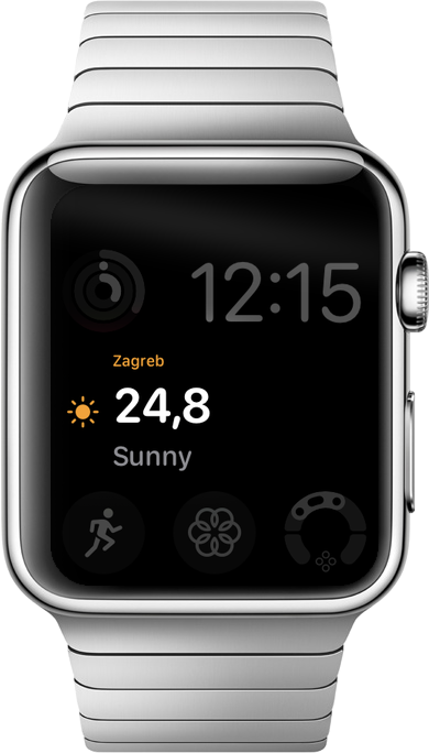 Apple Watch face preview with Complica complications